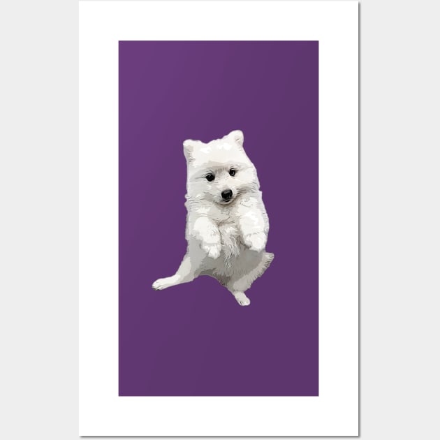 Japanese Spitz Cute Puppy Dog Wall Art by ElegantCat